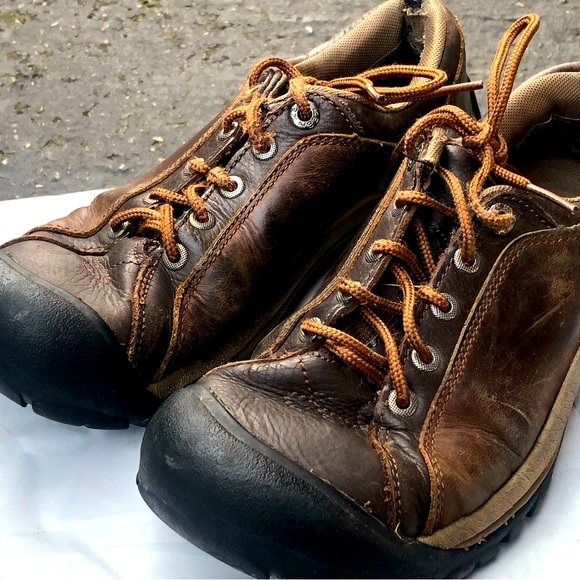 Keen Briggs Women’s Brown Leather Oxford’s Hiking Shoes Size 8 - Picture 1 of 10